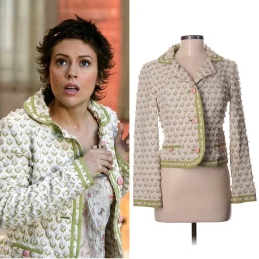 Marc Jacobs Embroidered Cotton Floral Jacket Blazer Size M / L 10